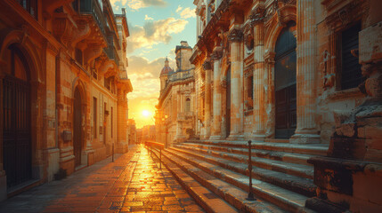 Obraz premium Beautiful Valletta, Malta created with Generative AI technology