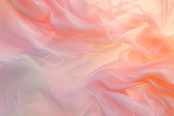 Draped fabric in soft pink and orange hues