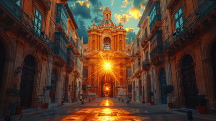 Fototapeta premium Capture the grandeur of Valletta, Malta created with Generative AI technology