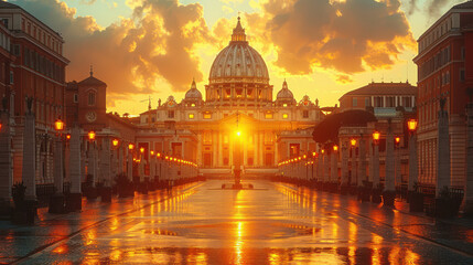 Fototapeta premium Capture the grandeur of Vatican City, Vatican City created with Generative AI technology