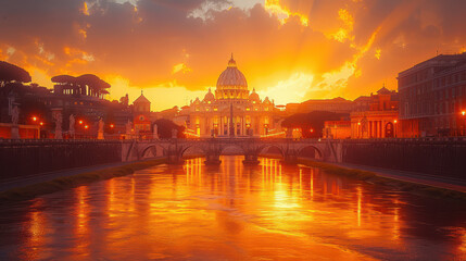 Fototapeta premium Capture the grandeur of Vatican City, Vatican City created with Generative AI technology