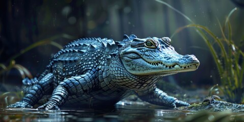 Fototapeta premium Small alligator in water