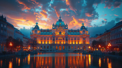 Naklejka premium Capture the grandeur of Vienna, Austria created with Generative AI technology