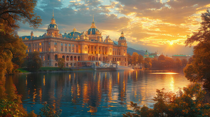 Obraz premium Capture the grandeur of Vienna, Austria created with Generative AI technology