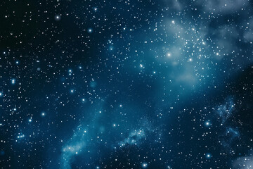 Obraz premium A dark blue night sky filled with stars and nebulas