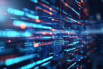 An abstract representation of digital data moving across a screen