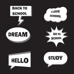 Retro colorful comic speech bubbles set. Comic Speech Chat Bubble Set on white and black background. vector illustration.