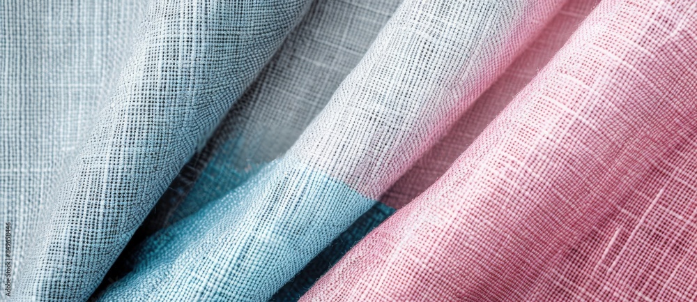 Aufkleber colorful linen fabric folded in waves creating an abstract pattern. this high-quality textile is per