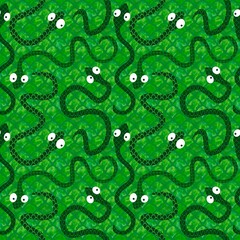 Cartoon animals seamless snake pattern for wrapping and kids new 2025 year