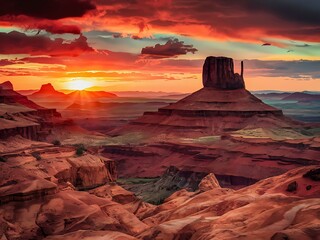 Naklejka premium Majestic Sunset Over Desert Mesa
