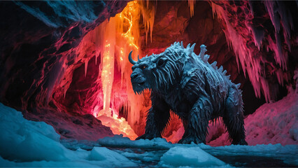 In a vividly vivid display, a towering ice creature 