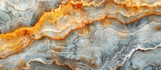 Naklejka premium Close-up of gray and orange marble texture