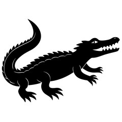 crocodile  silhouette vector illustration