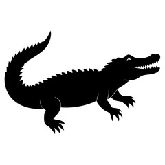 crocodile  silhouette vector illustration