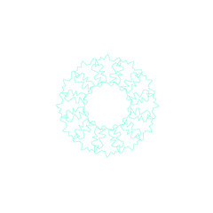 An abstract transparent circular spiral line art pattern design element.