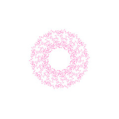 An abstract transparent circular spiral line art pattern design element.