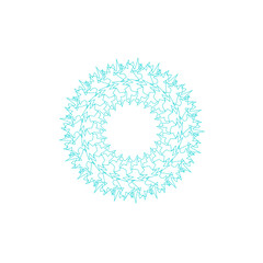 An abstract transparent circular spiral line art pattern design element.