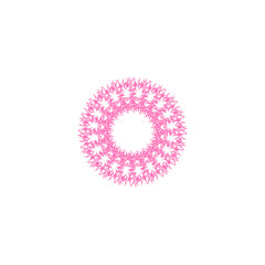 An abstract transparent circular spiral line art pattern design element.