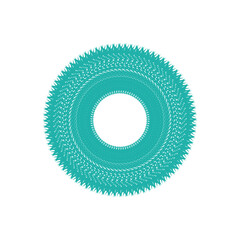 An abstract transparent circular spiral line art pattern design element.