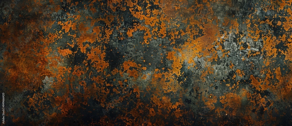 Poster rusty grunge texture background showing corrosion and oxidation on a rough surface, creating a distr