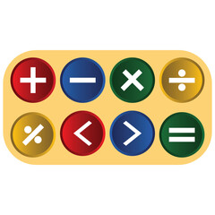  Mathematics icon signs on a white background. Math icon vector. calculator icon vector illustration.