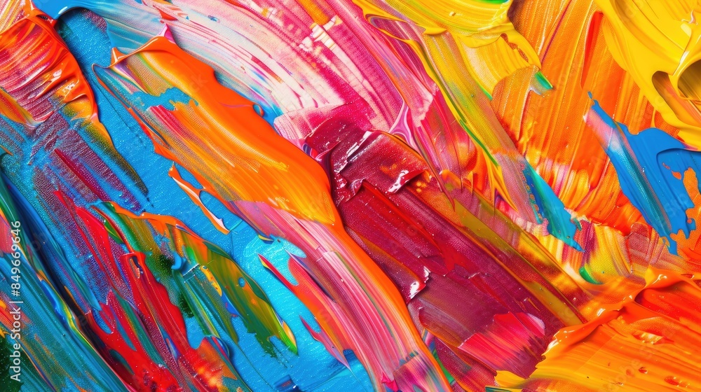 Poster close up multicolored abstract background created with oil paints by artists canvas with abstract pa