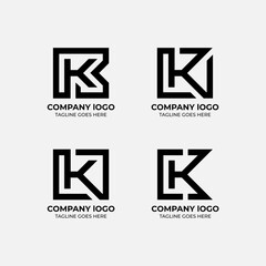 K logo letter set flat design