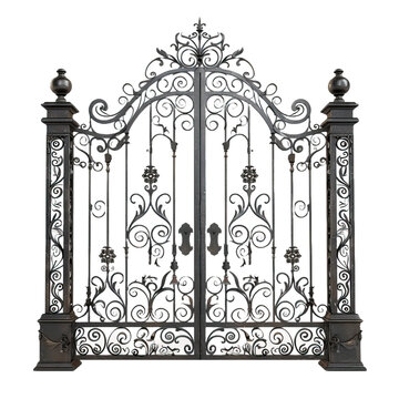 recommend clip art: Iron gate on transparent or white background