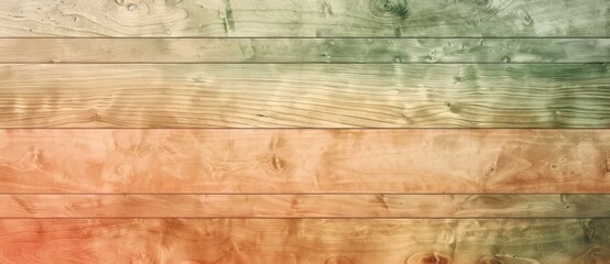 Stunning gradient wooden plank background in vibrant green to warm orange tones, perfect for...