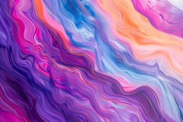 Flowing Waves of Color: Abstract Art with Swirling Pink, Blue, and Purple Hues