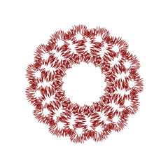 An abstract transparent circular spiral line art pattern design element.