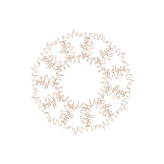 An abstract transparent circular spiral line art pattern design element.