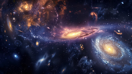 Obraz premium Galactic Grandeur: A Breathtaking Wide Shot of Space