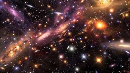 Obraz premium Galactic Grandeur: A Breathtaking Wide Shot of Space