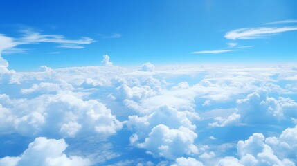 blue sky with clouds from above.