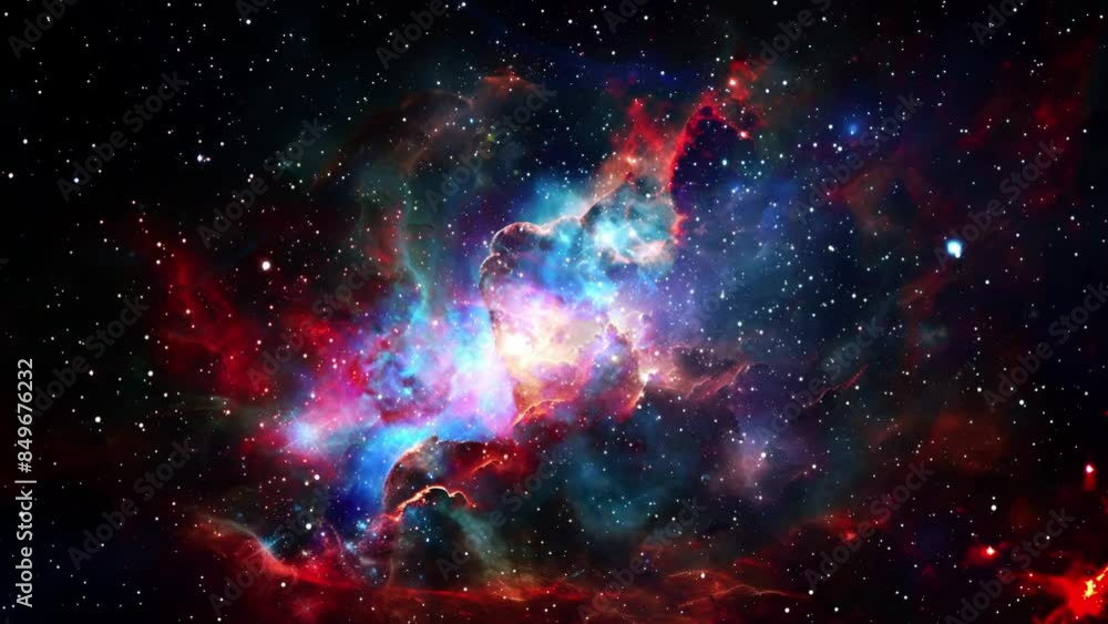 Wall mural nebula galaxy particles space background