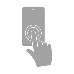 Touch smartphone icon with hand for your projects