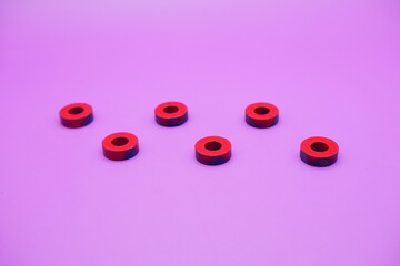circle magnet isolated on purple background