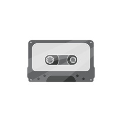 VHS cassette vector icon. Vintage video cassette vector. Old video and audio tape player. Vintage music vector logo. Retro cassette on a white background vector. Outline of a tape player.