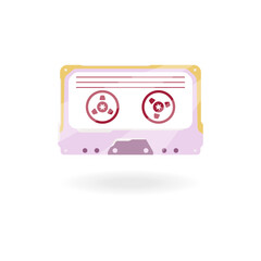 VHS cassette vector icon. Vintage video cassette vector. Old video and audio tape player. Vintage music vector logo. Retro cassette on a white background vector. Outline of a tape player.