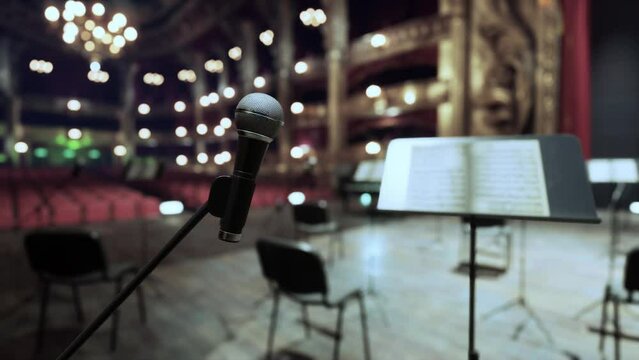 A Captivating Microphone Harmonizing With the Melodic Background