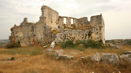 Obraz premium Large stone structure within a fortress