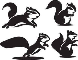 Vector of cartoon squirrel illustration on white 