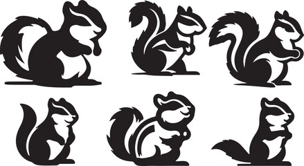 Vector of cartoon squirrel illustration on white 