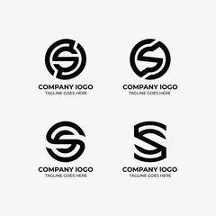 S logo set flat design