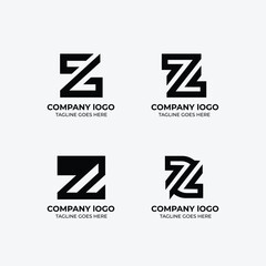 Z logo set flat design