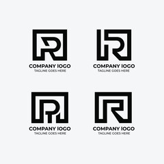 R logo set flat design