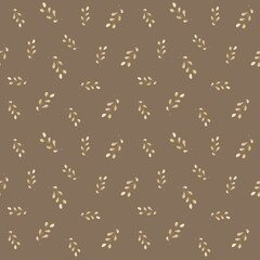 Fototapeta premium Seamless pattern with watercolor leaves