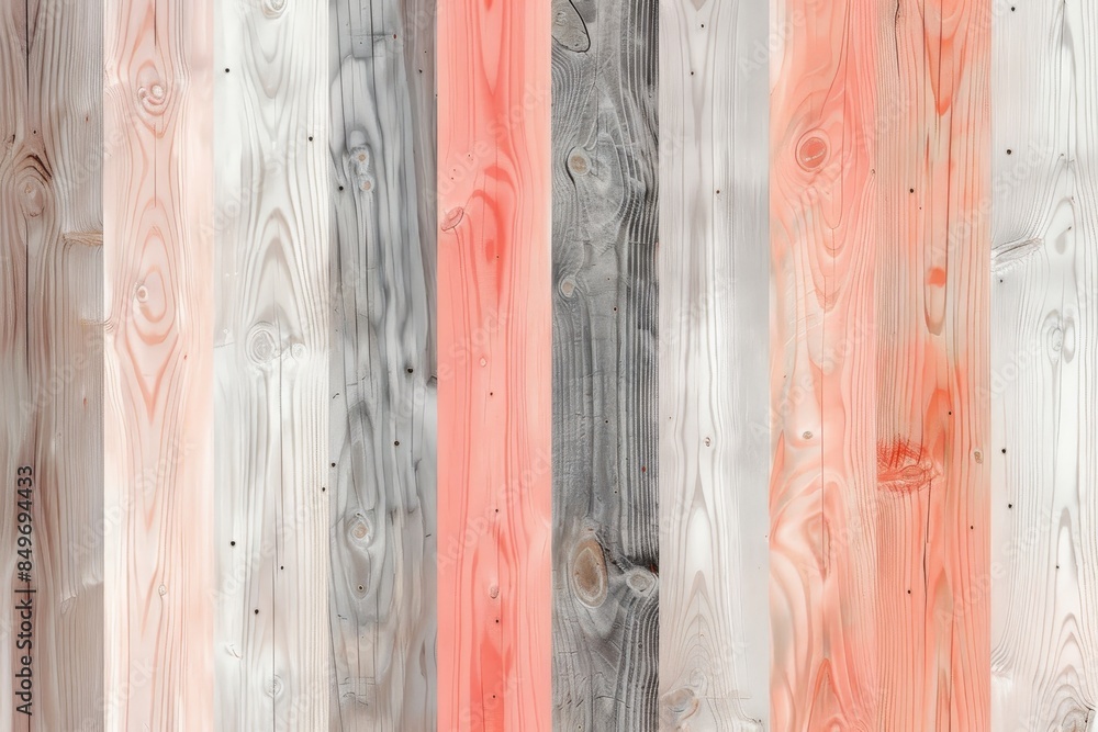 Aufkleber different colored wooden planks are forming a rustic background with copy space. the wood grain is v