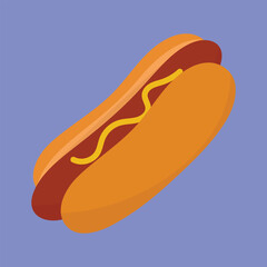 Hotdog vector icon. Hot Dog illustration cartoon. Flat hotdog design vector